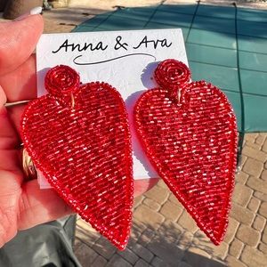 ❤️ANNA & AVA HEART BEADED EARRINGS❤️